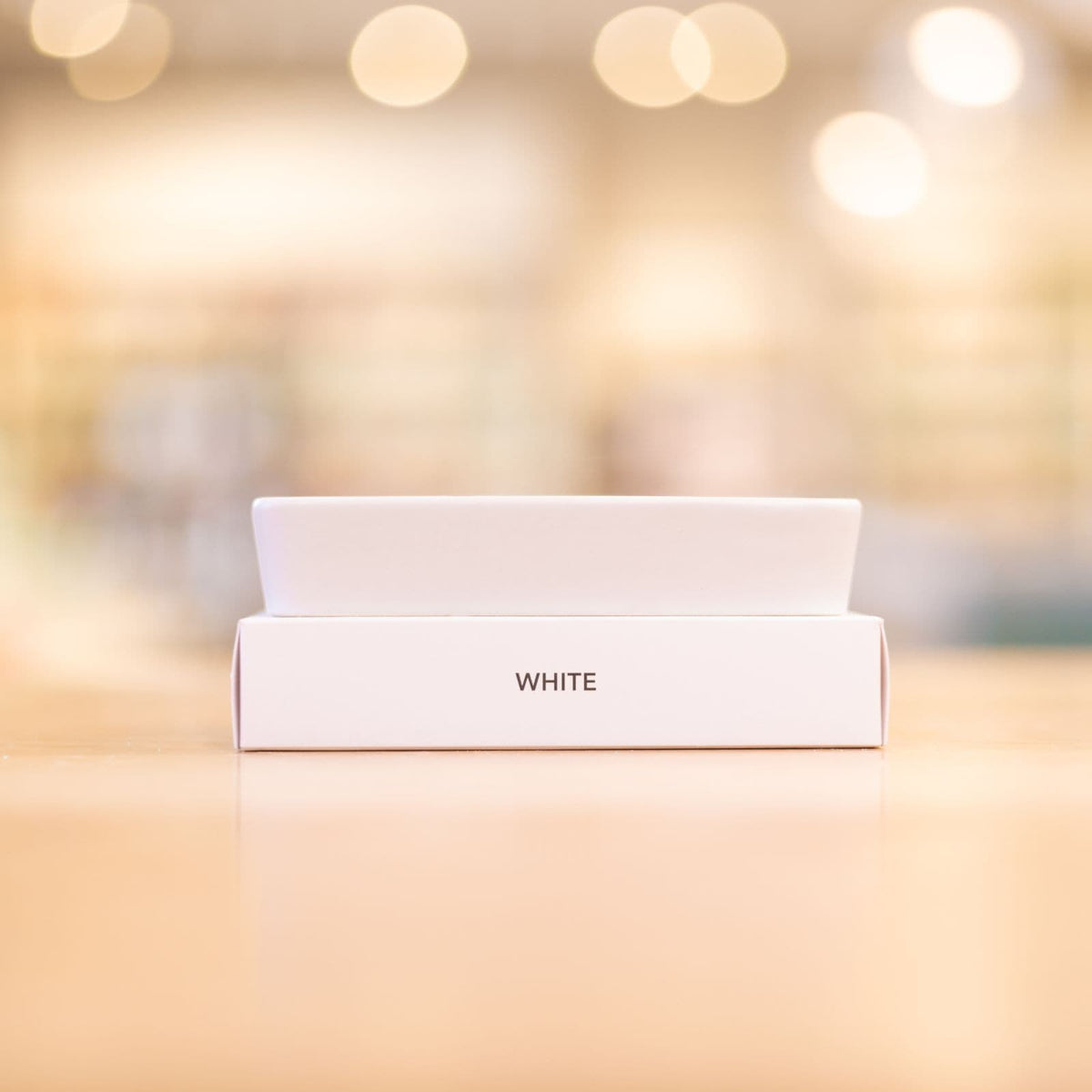 White Porcelain and Bamboo Soap Dish